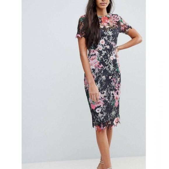 ASOS | $130 Floral Crochet Dress - Picture 4 of 7